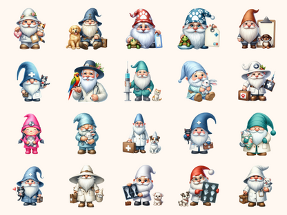 Veterinarian Gnomes Clipart