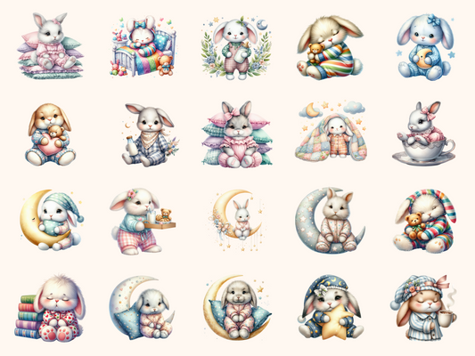 Bedtime Bunnies Clipart