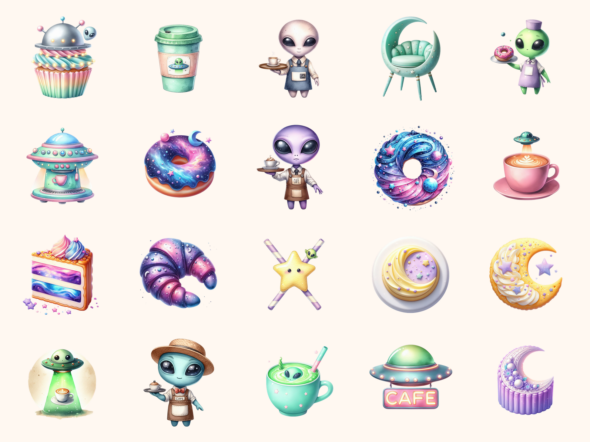 Alien Café Clipart