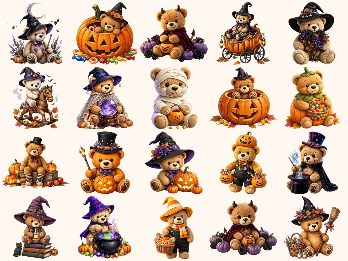 Halloween Teddy Bears Clipart