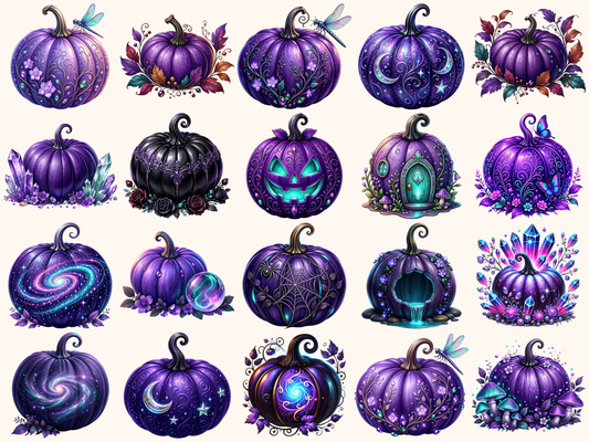 Violet Pumpkins Clipart