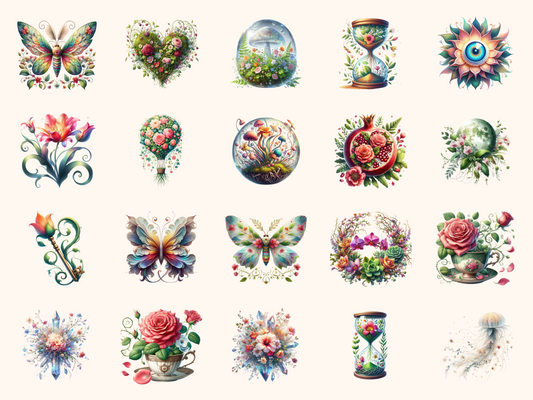 Surreal Botanicals Clipart