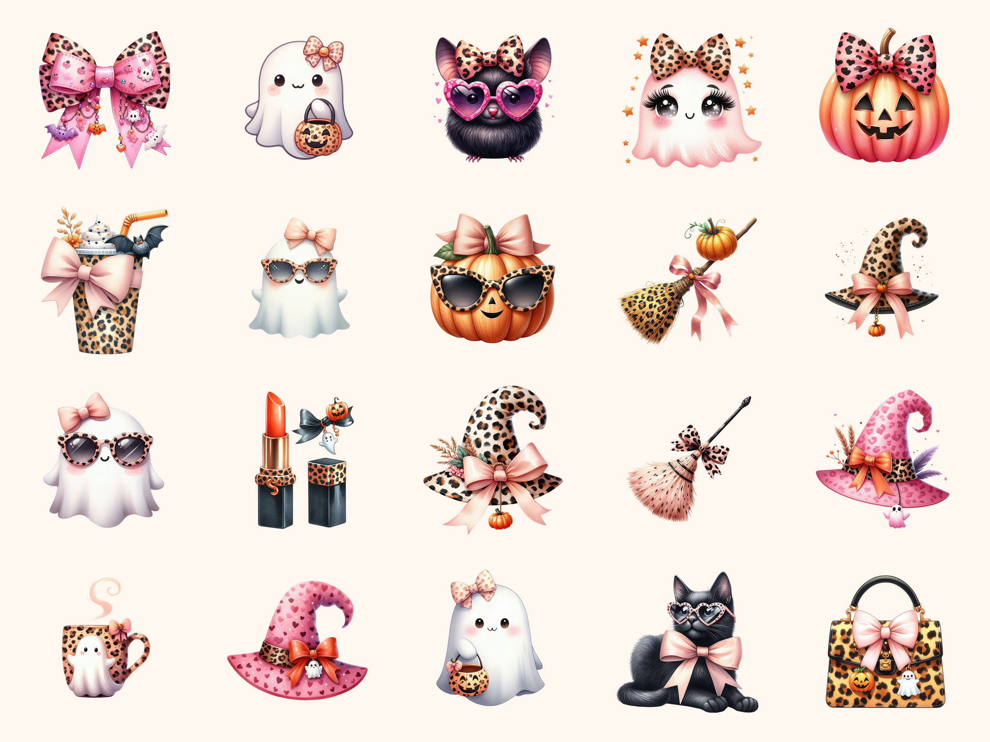 Leopard Coquette Halloween Clipart