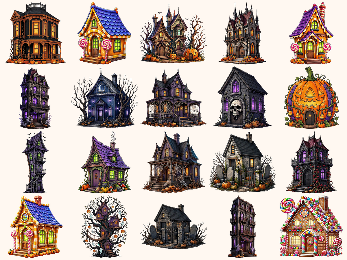 Halloween Houses Clipart