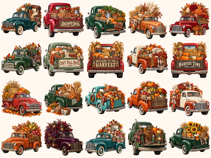 Autumn Trucks Clipart