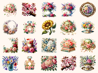 Vintage Florals Clipart