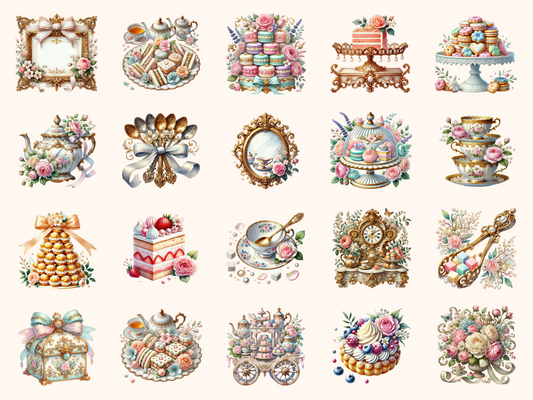 Rococo Tea Party Clipart