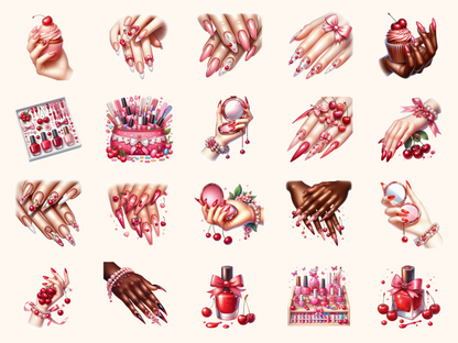 Cherry Nails Clipart