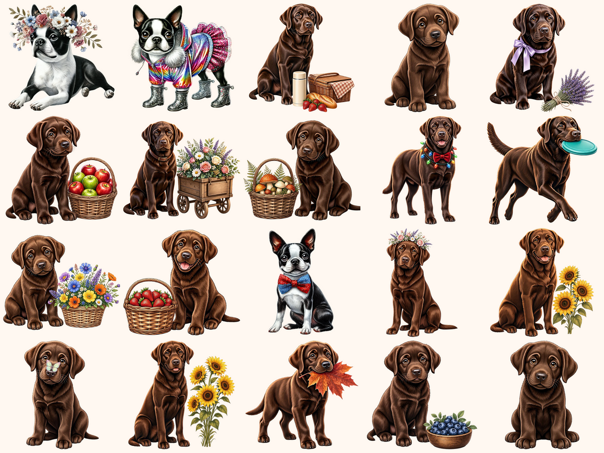 Brown Labradors Clipart