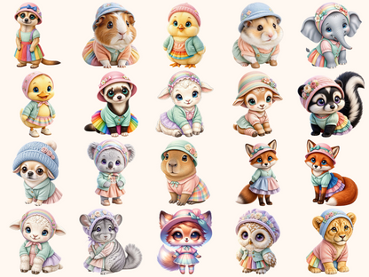 Colorful Animals Clipart