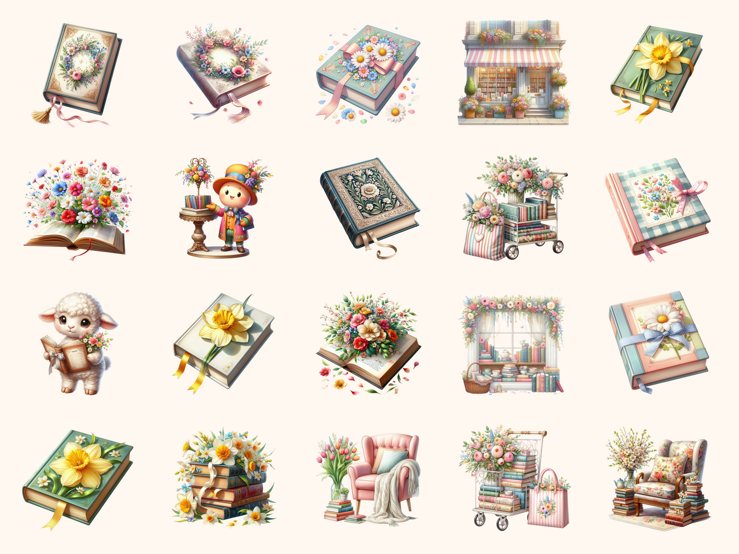 Spring Bookstore Clipart