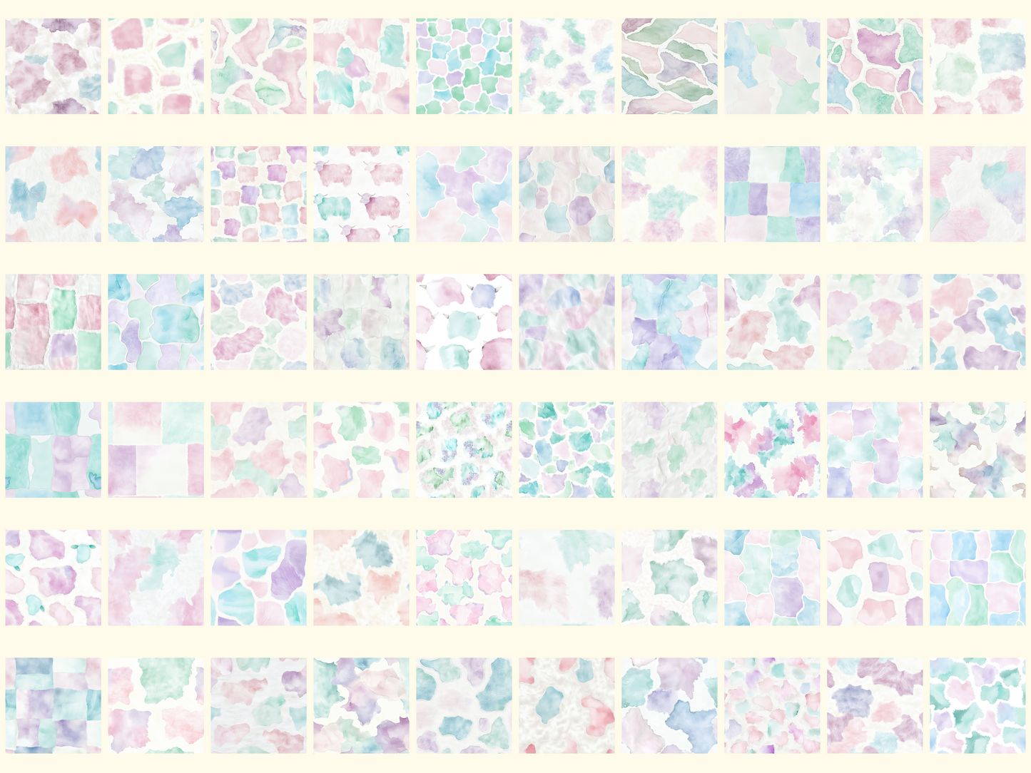 Pastel Cowhide Digital Paper