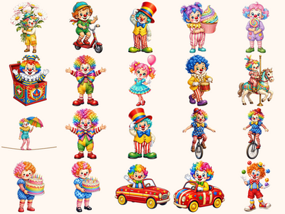 Kid Clowns Clipart