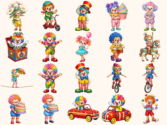 Kid Clowns Clipart