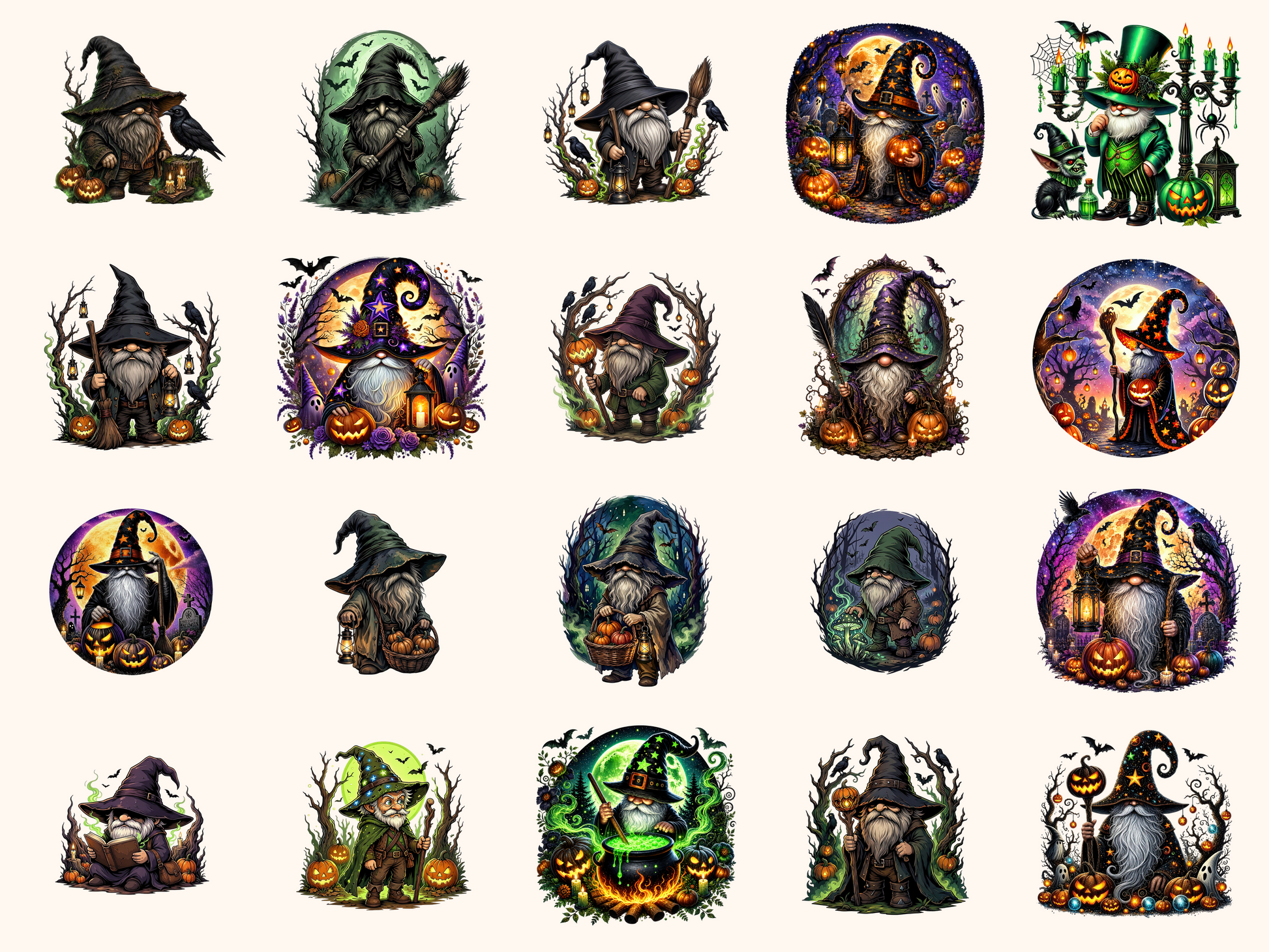 Eerie Forest Gnomes Clipart