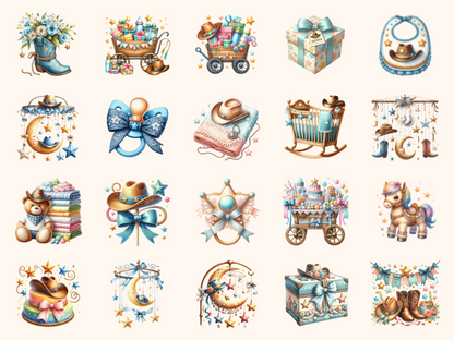 Cowboy Baby Shower Clipart