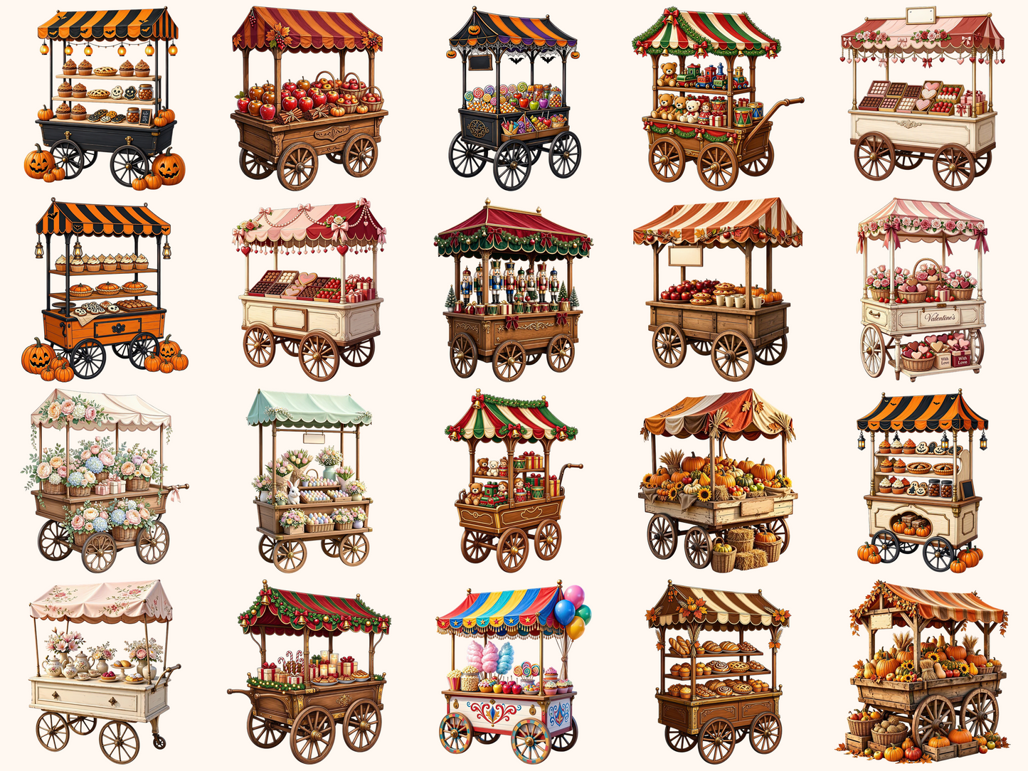 Holiday Carts Clipart
