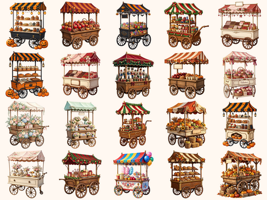 Holiday Carts Clipart