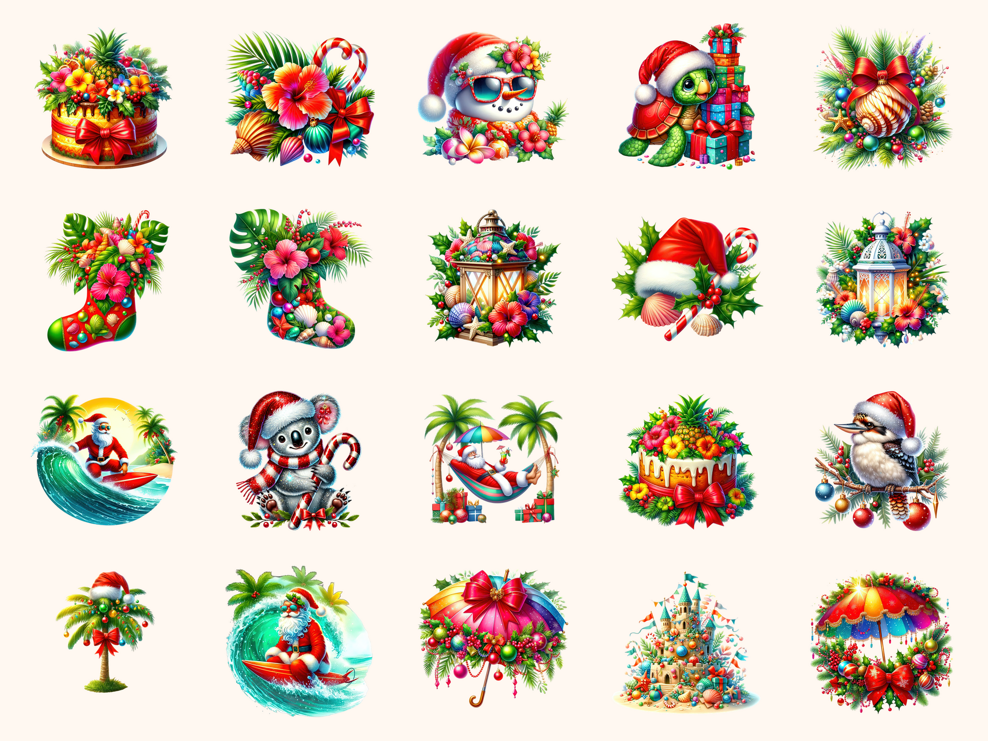 Tropical Christmas Clipart