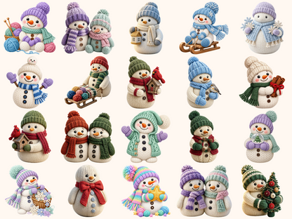 Knitted Snowman Clipart