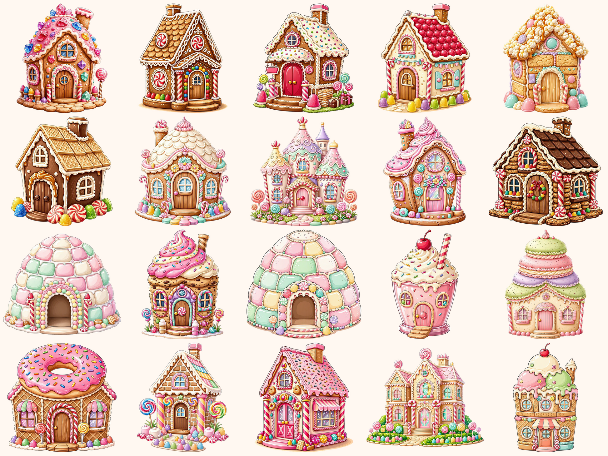 Candy Houses Clipart