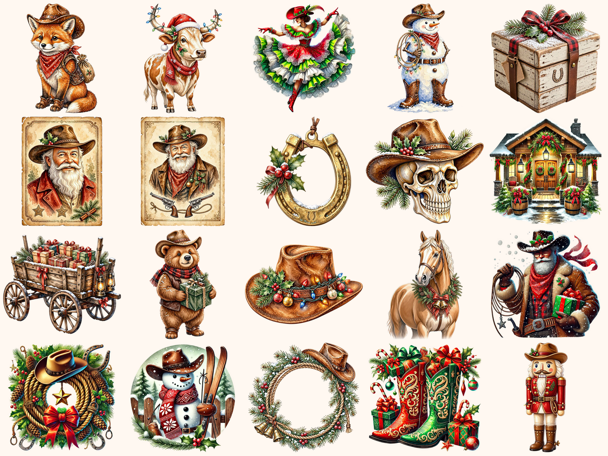 Western Christmas Clipart