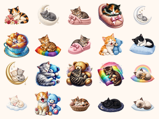 Sleepy Cats Clipart