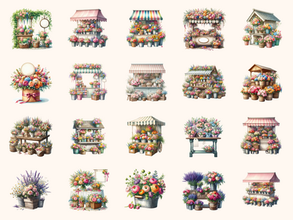 Flower Market Stand Clipart
