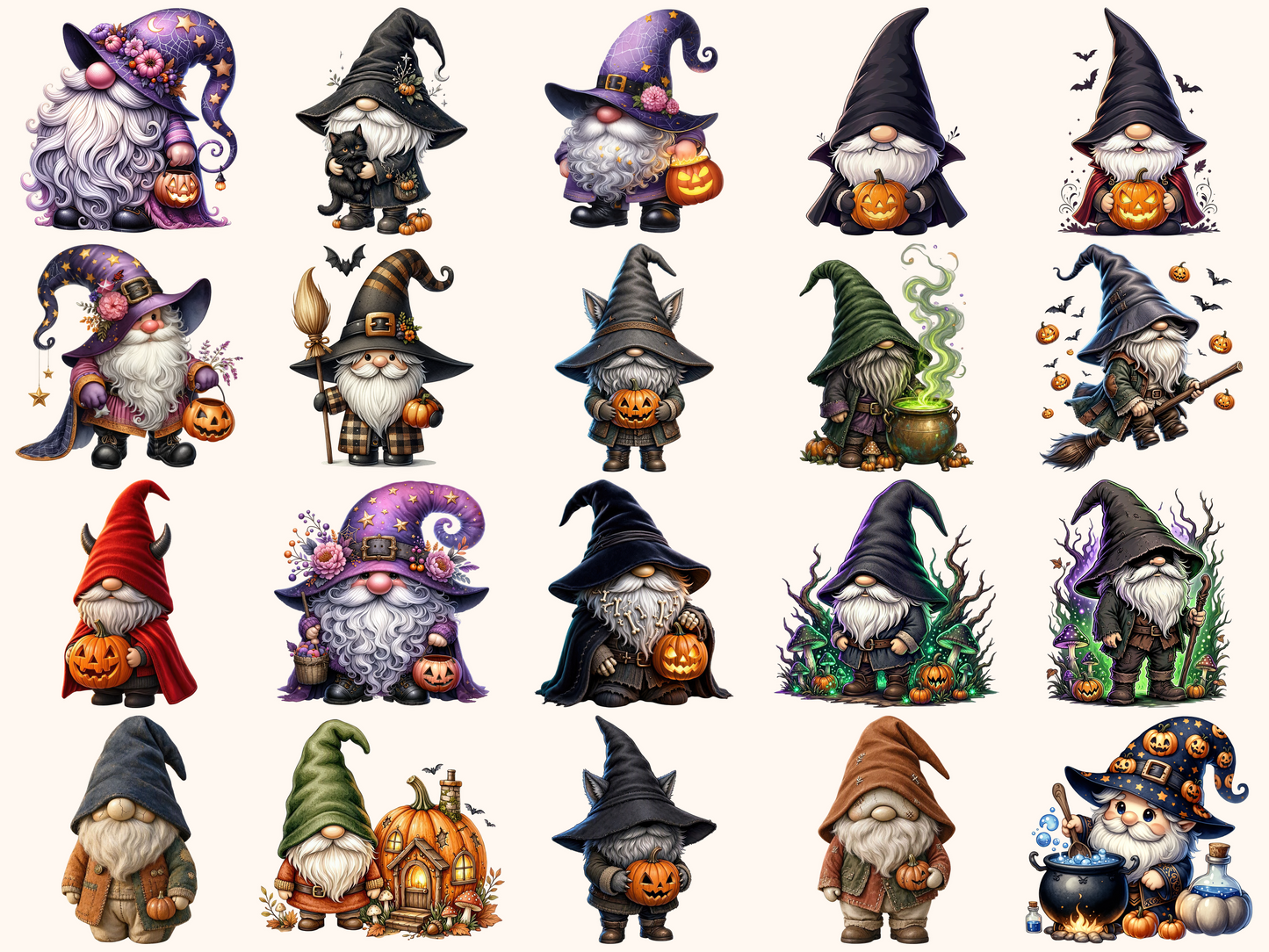 Halloween Gnomes Clipart