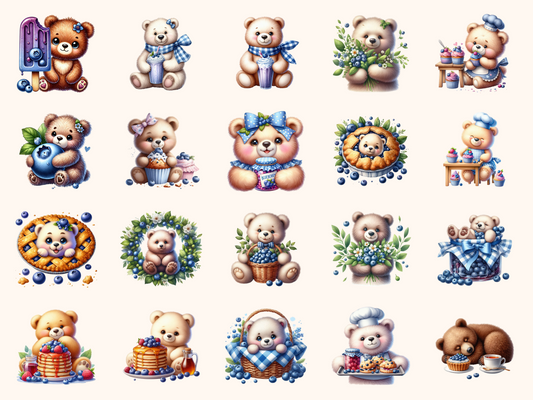 Blueberry Bears Clipart