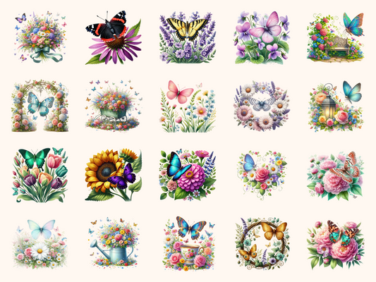 Butterfly Garden Clipart
