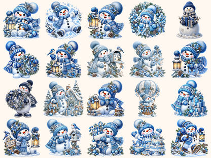 Blue Snowman Clipart