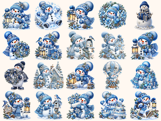 Blue Snowman Clipart