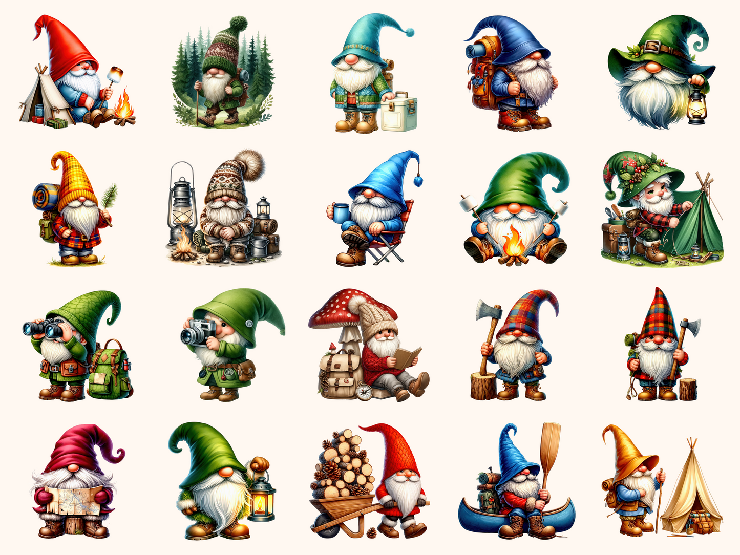 Camping Gnomes Clipart