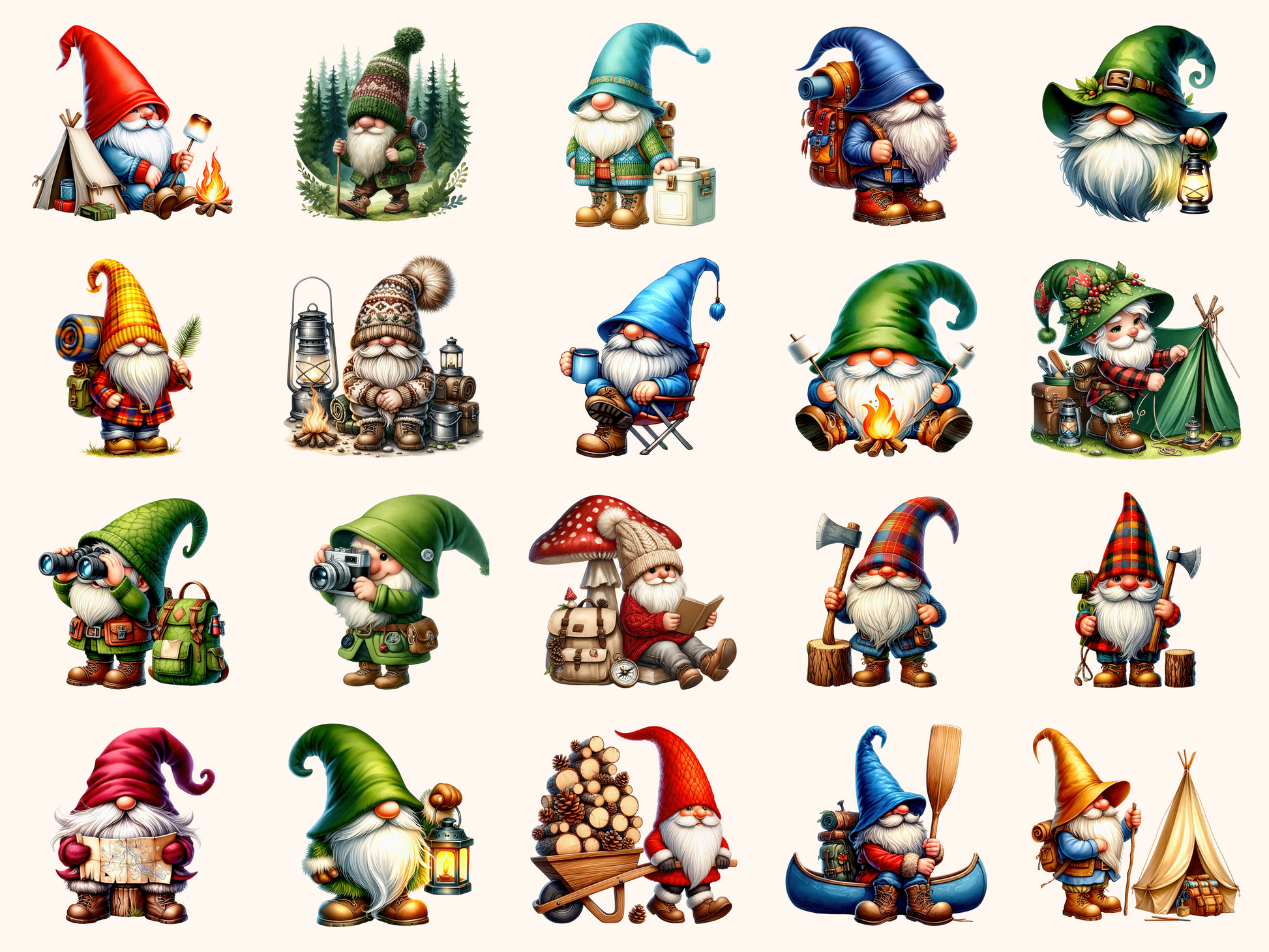Camping Gnomes Clipart