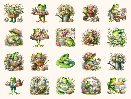 Frog Tea Garden Clipart