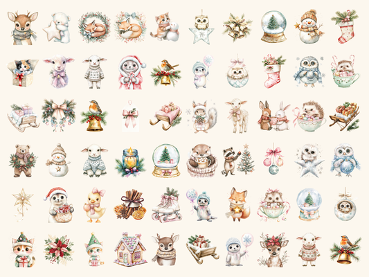 Wonders Christmas Watercolor Clipart