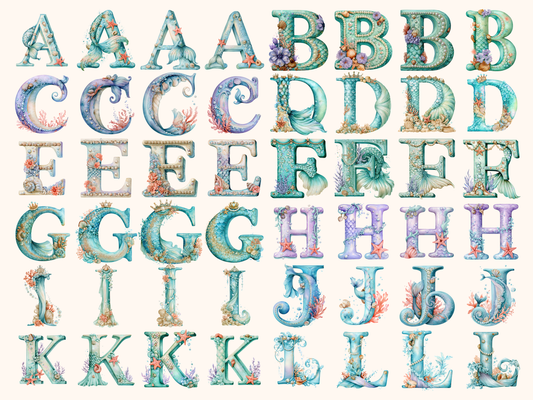 Mermaid Alphabet & Numbers