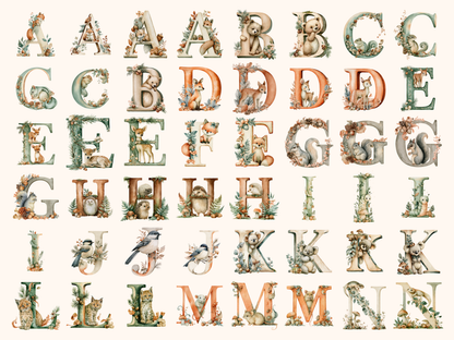 Woodland Animals Alphabet & Numbers