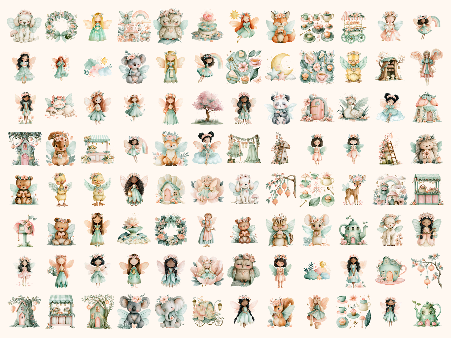 Fairy Land Watercolor Clipart