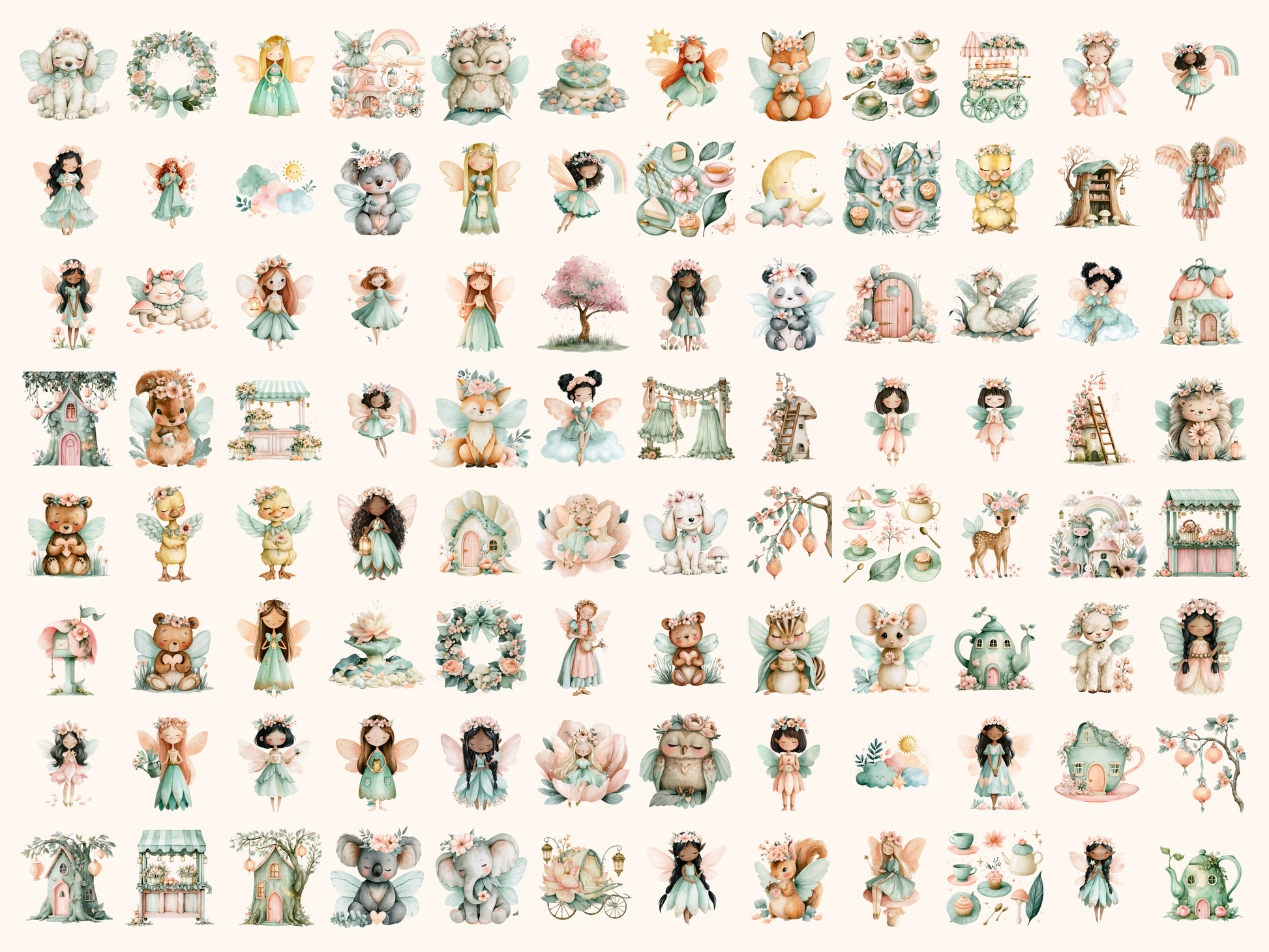 Fairy Land Watercolor Clipart