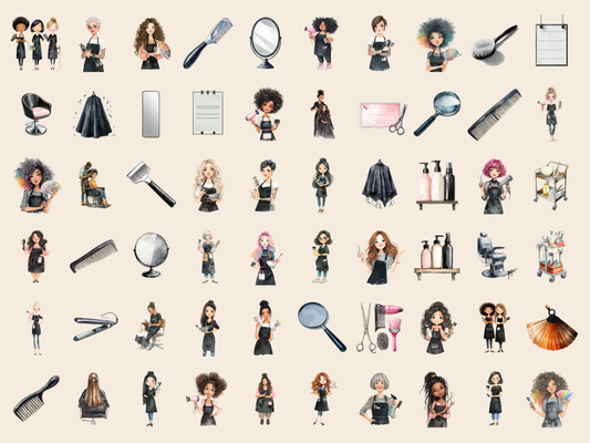 Hair Salon Watercolor Clipart