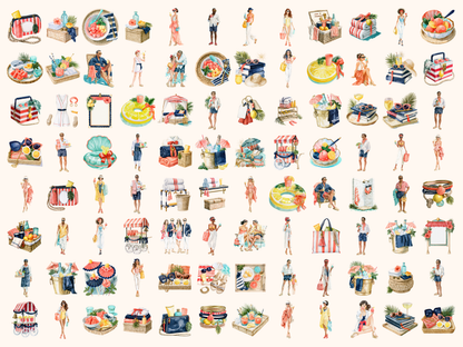 Cabana Club Watercolor Clipart