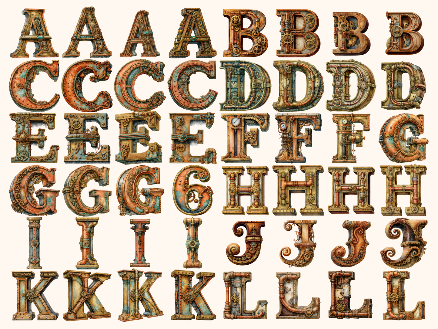 Steampunk Alphabet & Numbers