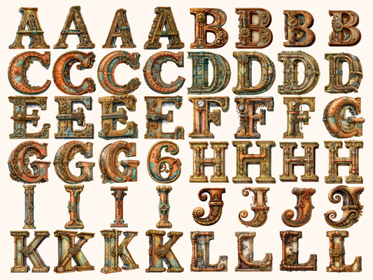 Steampunk Alphabet & Numbers