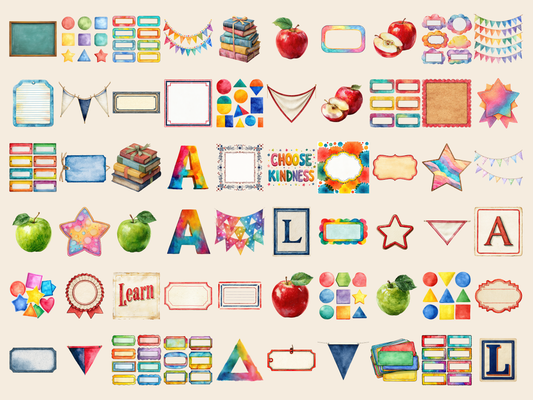 Classroom Decor Watercolor Clipart