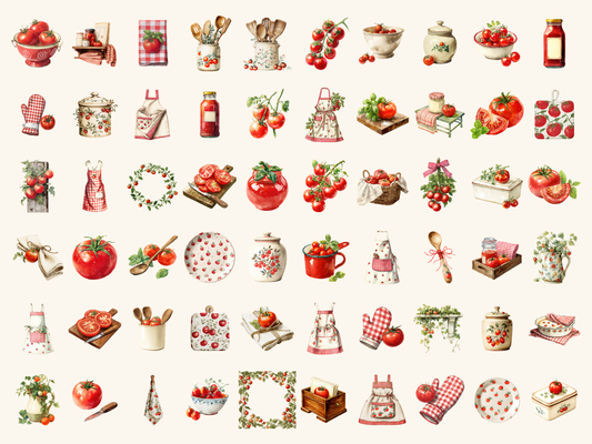 Tomato Kitchen Watercolor Clipart