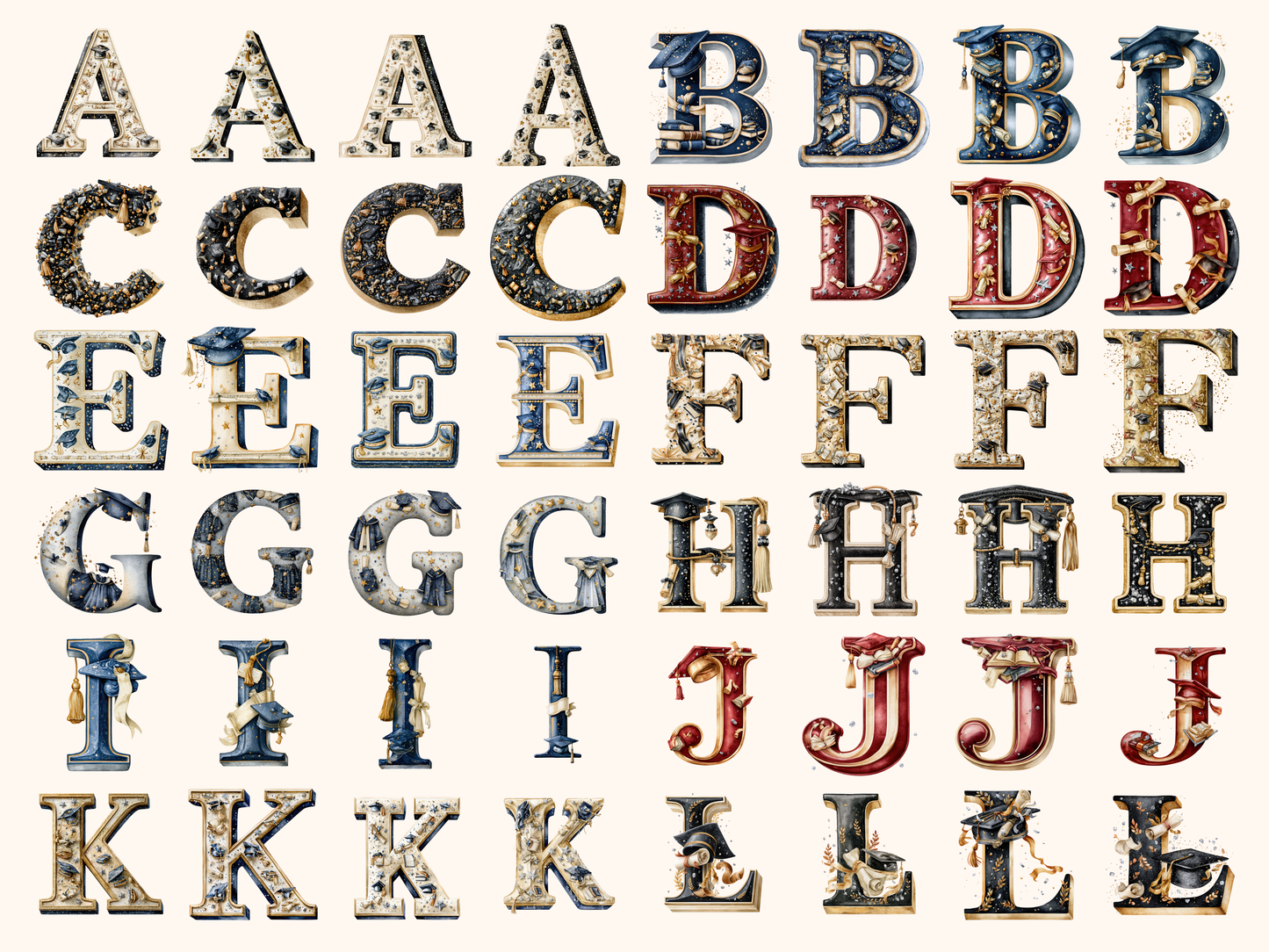 Graduation Alphabet & Numbers