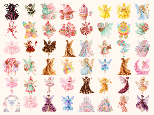 Candy Fairy Watercolor Clipart