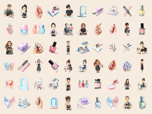 Nail Studio Watercolor Clipart